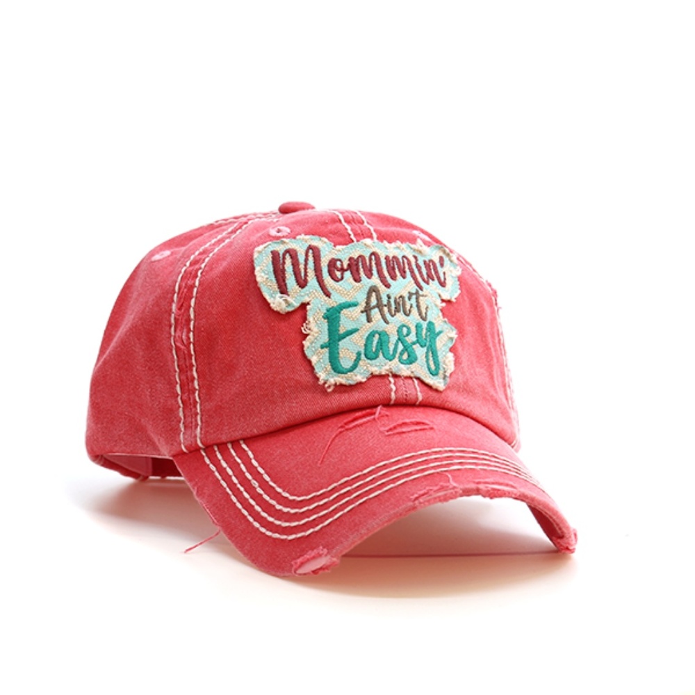 Distressed Mommin' Ain't Easy Baseball Hat Mom Cap